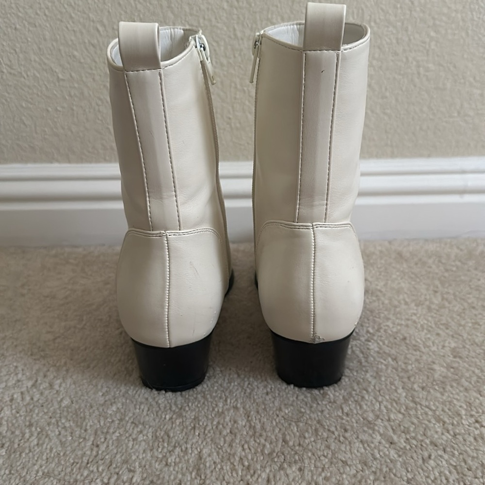 Glamorous Ankle western boots off white wide fit size US6/EU 37 - Picture 3 of 10